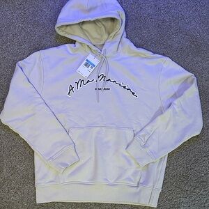 Jordan X A Ma Maniere Cream Hoodie with Black Logo